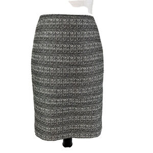 Anne Klein Skirt size 4 Black White Tweed Straight Knee Career Church Suit Slim